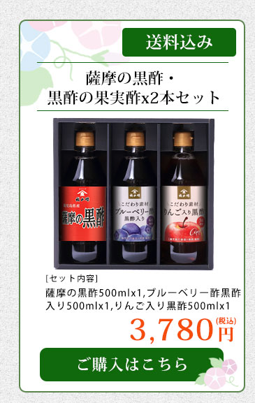 薩摩の黒酢・黒酢の果実酢x2本セット